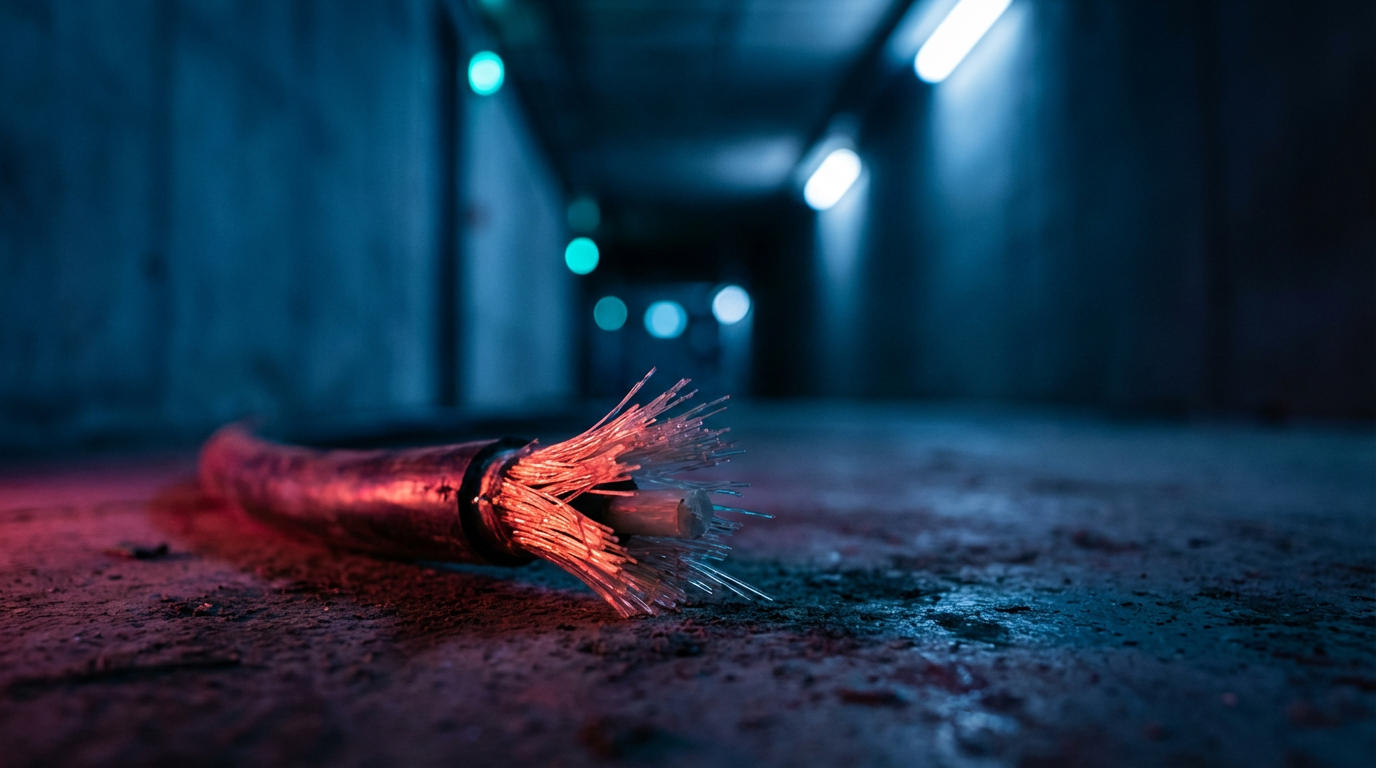 Rows of filing cabinets in a dimly lit archive with one drawer pulled open